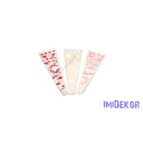 Szíveskés celofán 100db/csomag 11x36cm - Piros Szív