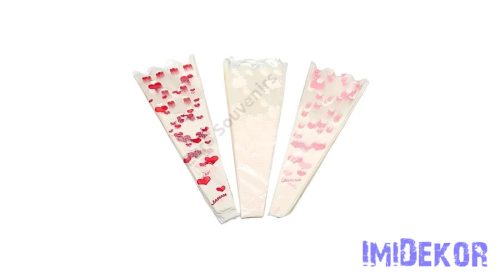 Szíveskés celofán 100db/csomag 11x36cm - Piros Szív