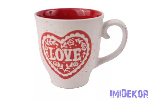 Love feliratos szív mintás bögre 10,5x11,5cm - 1