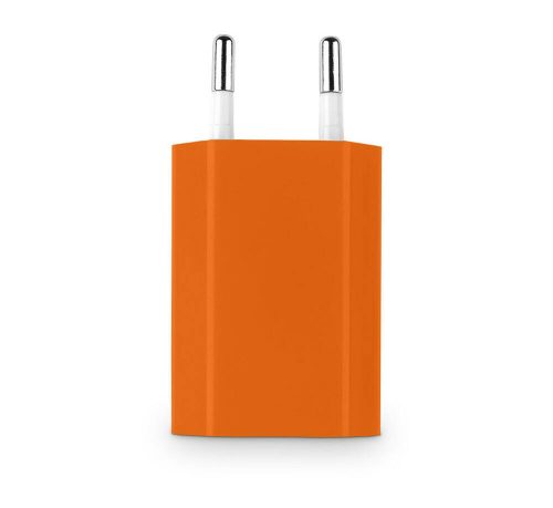EU dugó 230V USB hálózati töltő fali adapter 5V 1A 1 portos narancs