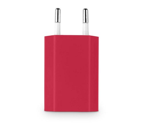 EU dugó 230V USB hálózati töltő fali adapter 5V 1A 1 portos piros