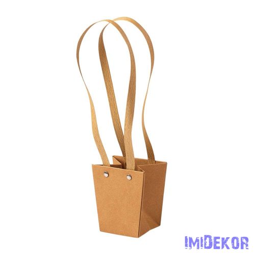 Kraft virág táska 9(h) x 9(sz) x 10(m) cm