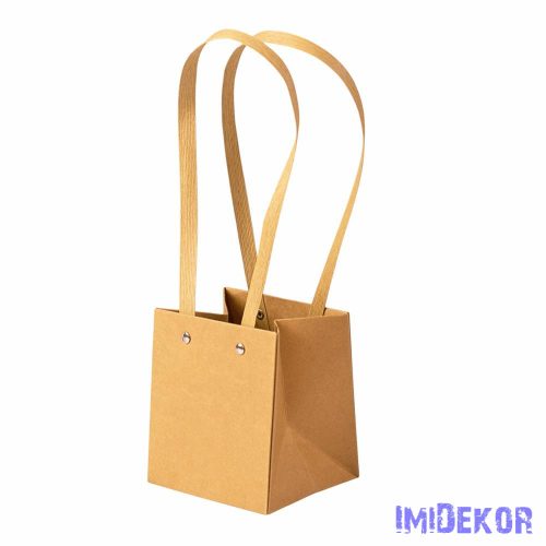 Kraft virág táska 11.5(h) x 10.5(sz) x 13(m) cm