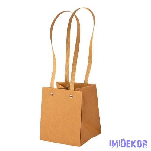 Kraft virág táska 13(h) x 13(sz) x 15(m) cm