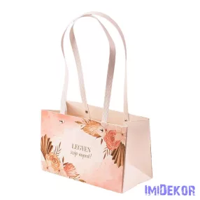   Feliratos tégla virág táska 22x10,5x13,5cm - Legyen szép napod!