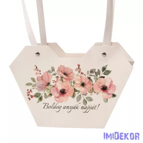   Feliratos virágtáska 23,5x12,5x35cm - Boldog anyák napját!