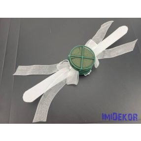 Esküvői tépőzáras kardísz alap tűzőhabbal - Fehér