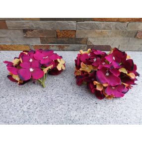 Hortenzia fej selyemvirág fej 15 cm zöldes lila