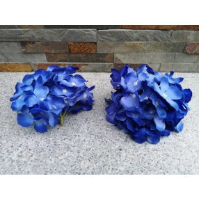 Hortenzia fej selyemvirág fej 15 cm királykék