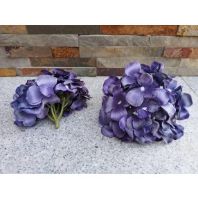Hortenzia fej selyemvirág fej 15 cm sötét lila