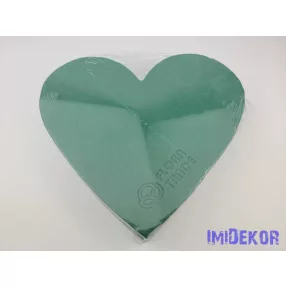 Tűzőhab szív forma fa alapon - Teli 30 cm