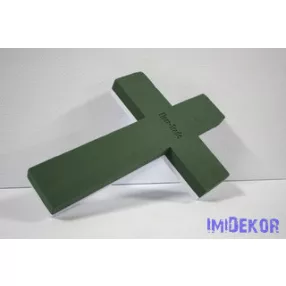 Tűzőhab kereszt forma fa alapon 50 cm