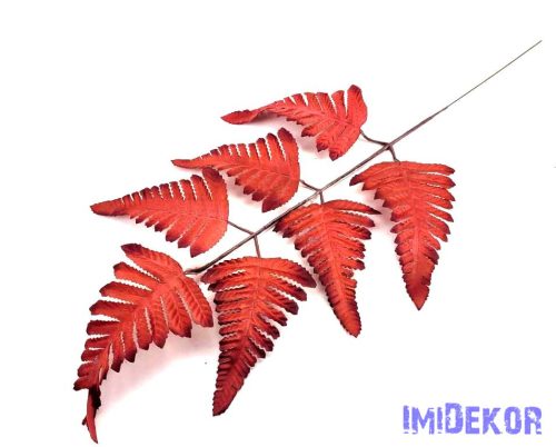 Páfrány levél 55cm - Vörös