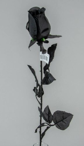 Fekete bimbós rózsa szálas selyemvirág 75 cm