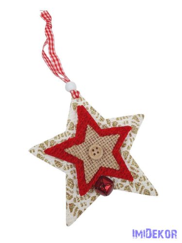 Akasztós filccsillag kötött középpel -Fehér