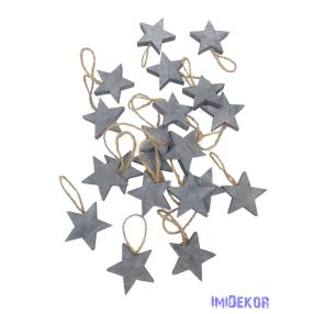 Akasztós rusztikus fa csillagok - Szürke