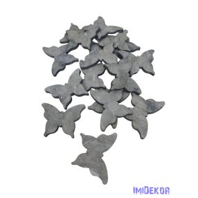 Fa dekor lepke 16db/csomag - Szürke