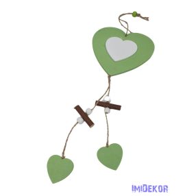 Fa szív függő kb 40cm - Zöld
