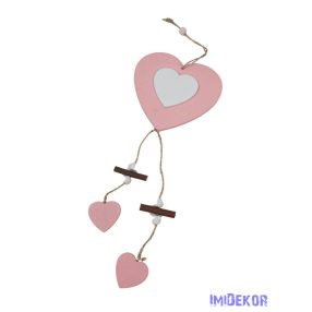 Fa szív függő kb 40cm - Rózsaszín