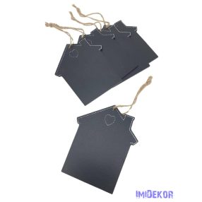 Írható füleletű szív alakú házikó 5db/csomag