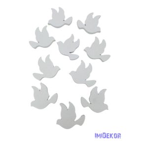 Fa dekor sima szárnyú galamb 10db/csomag