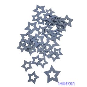 Fa dekor lyukas csillag mix - Szürke