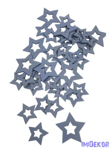 Fa dekor lyukas csillag mix - Szürke