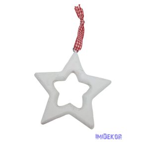Piros kockás szalagos fehér csillag
