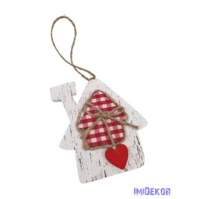 Kockás közepű fa függelék - Csillag