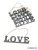 Akasztós LOVE felirat 6db/csomag - Szürke
