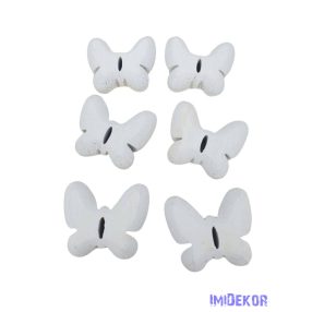 Faragott lepke szett 6db/csomag - Fehér