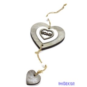 Home feliratos faszív függő - Szürke