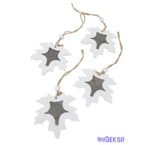 Akasztós fehér+szürke levél*4