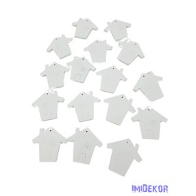 Fa dekor rajzos házikó 11db/csomag - Fehér