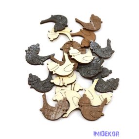 Fa dekor színes sapkás madárka 20db/csomag
