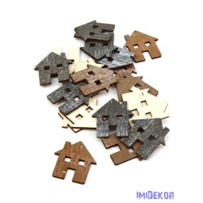 Fa dekor színes házikó 20db/csomag