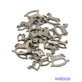 Fa dekor hintaló mix 30db/csomag - Szürke