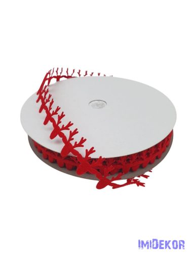 Filc szalag kicsi szarvas - Piros