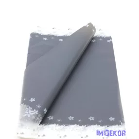 Virágmintás fólia íves kb 58x58 cm 20db/csomag - Grafit