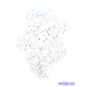 Fa dekor csillagos fenyőfa - Fehér