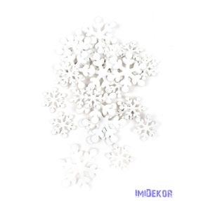 Fa dekor hópehely mix 30db/csomag - Fehér