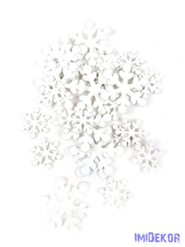 Fa dekor hópehely mix 30db/csomag - Fehér