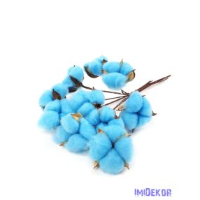 Drótos szárú gyapot 10db 5-6 cm fej - Kék