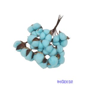 Drótos szárú gyapot 10db 5-6 cm fej - Világos kék