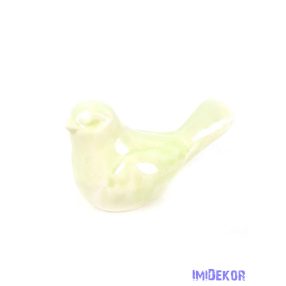 Kerámia madár kicsi faragott - Zöld