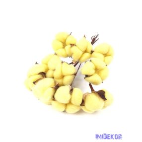 Drótos szárú gyapot 10db 5-6 cm fej - Sárga