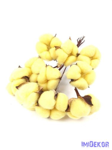 Drótos szárú gyapot 10db 5-6 cm fej - Sárga