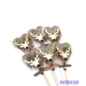 Fa szíves szarvas betűző 6db/csomag - Barna