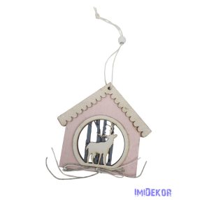 Havas fa ház szarvassal - Rózsaszín