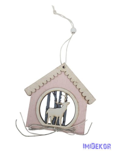 Havas fa ház szarvassal - Rózsaszín